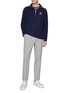 Figure View - Click To Enlarge - BRUNELLO CUCINELLI - Half Zip Cashmere Cotton Blend Sweater