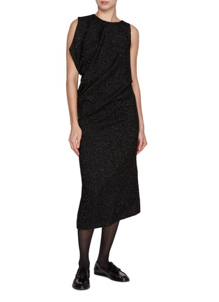 Figure View - Click To Enlarge - THE ROW - Daria Asymmetric Lurex Dress