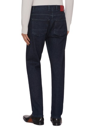 Back View - Click To Enlarge - ISAIA - Dark Wash Cotton Cashmere Blend Jeans