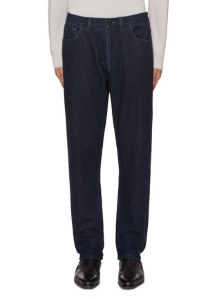 Main View - Click To Enlarge - ISAIA - Dark Wash Cotton Cashmere Blend Jeans