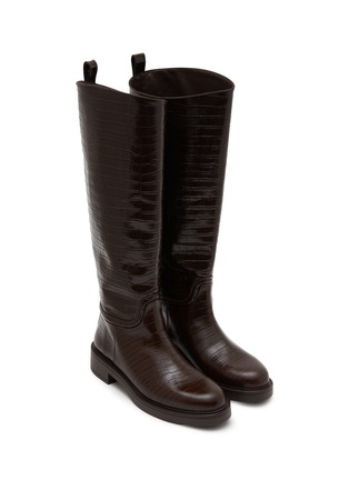 Detail View - Click To Enlarge - STUART WEITZMAN - Celia Leather Knee High Riding Boots