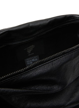 Detail View - Click To Enlarge - DISCORD YOHJI YAMAMOTO - Small Leather Drum Dyed Leather Crossbody Bag