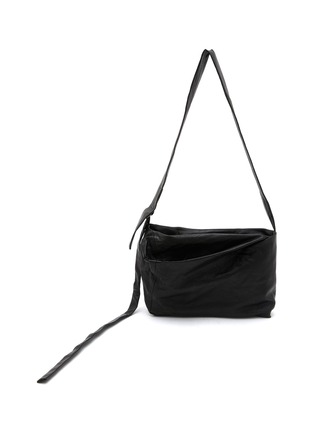 Main View - Click To Enlarge - DISCORD YOHJI YAMAMOTO - Small Leather Drum Dyed Leather Crossbody Bag