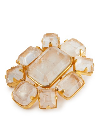 Detail View - Click To Enlarge - GOOSSENS - Stones Crystal Gold Pleated Brooch