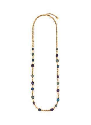 Main View - Click To Enlarge - GOOSSENS - Collier Rinabow Cabochons Gold Pleated Necklace