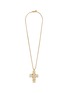 Main View - Click To Enlarge - GOOSSENS - Stones Kohi Nor Cross Pendant Crystal Gold Pleated Necklace