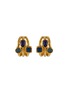 Main View - Click To Enlarge - GOOSSENS - Bo Pin Mini Cabochons Hoop Gold Pleated Earrings