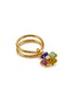 Main View - Click To Enlarge - GOOSSENS - Bague Mobile Mini Trefle Email Gold Pleated Ring