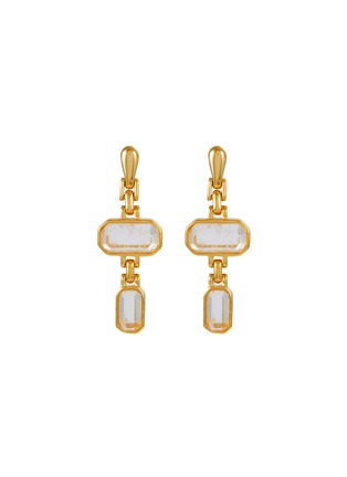 Main View - Click To Enlarge - GOOSSENS - Bo Stones Pendantes Crystal Gold Pleated Earrings