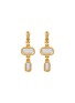 Main View - Click To Enlarge - GOOSSENS - Bo Stones Pendantes Crystal Gold Pleated Earrings