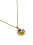 Detail View - Click To Enlarge - GOOSSENS - Collier Pendant Mini Trefle Email Gold Pleated Necklace