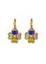 Main View - Click To Enlarge - GOOSSENS - Bo Pin Mini Trefle Email Gold Pleated Earrings