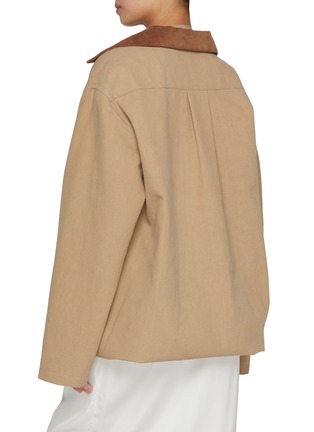 Back View - Click To Enlarge - BONBOM - Astra Corduroy Collar Cotton Workwear Jacket