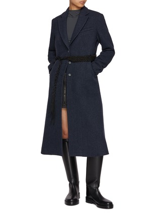 Figure View - Click To Enlarge - HYEIN SEO - Ceramic Button Long Wool Coat