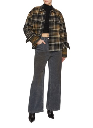 Figure View - Click To Enlarge - JUUN.J - Tartan Denim Cuff Cotton Shirt Jacket