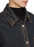 Detail View - Click To Enlarge - JUUN.J - Faux Fur Collar Denim Shirt Jacket