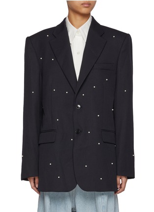 Main View - Click To Enlarge - KIMHĒKIM - Faux Pearl Embellished Oversized Single Breasted Blazer