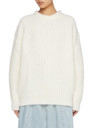 Main View - Click To Enlarge - KIMHĒKIM - Faux Pearl Embellished Cotton Sweater