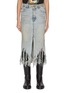 Main View - Click To Enlarge - WE11DONE - Extreme Distressed Light Wash Denim Skirt