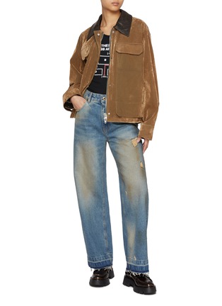 Figure View - Click To Enlarge - WE11DONE - Distressed Medium Wash Jeans