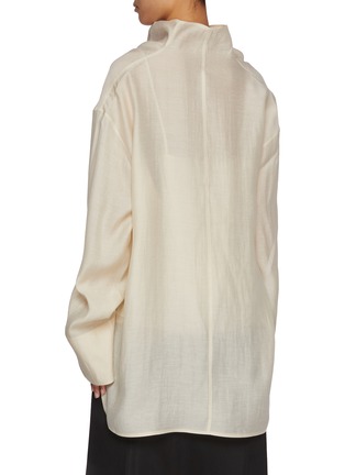 Back View - Click To Enlarge - TOTEME - Funnel Neck Organza Blouse