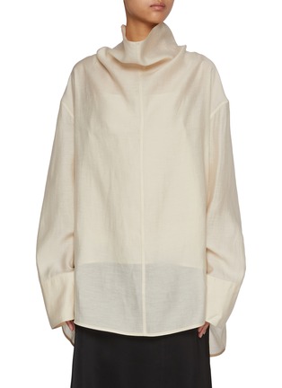 Main View - Click To Enlarge - TOTEME - Funnel Neck Organza Blouse