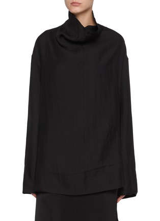 Main View - Click To Enlarge - TOTEME - Funnel Neck Organza Blouse