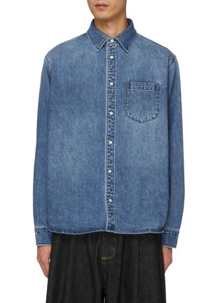 Main View - Click To Enlarge - DENHAM - Noah Medium Stone Washed Denim Shirt