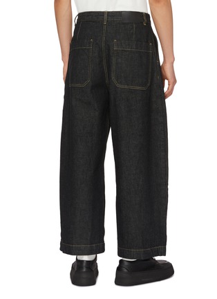 Back View - Click To Enlarge - STUDIO NICHOLSON - Pleated Cropped Italian Denim Jeans