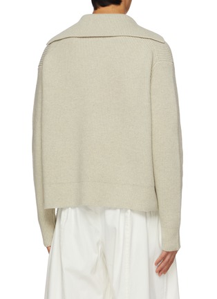 Back View - Click To Enlarge - STUDIO NICHOLSON - Rib Knit Polo Collar Wool Sweater