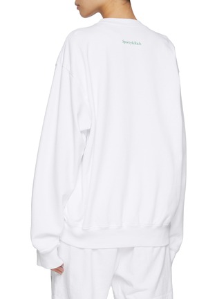 Back View - Click To Enlarge - SPORTY & RICH - Wellness Club Flocked Cotton Crewneck Sweatshirt