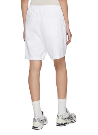 Back View - Click To Enlarge - SPORTY & RICH - Wellness Club Flocked Cotton Gym Shorts