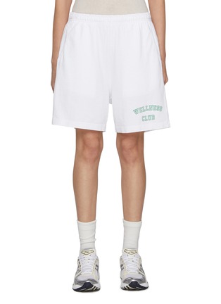 Main View - Click To Enlarge - SPORTY & RICH - Wellness Club Flocked Cotton Gym Shorts