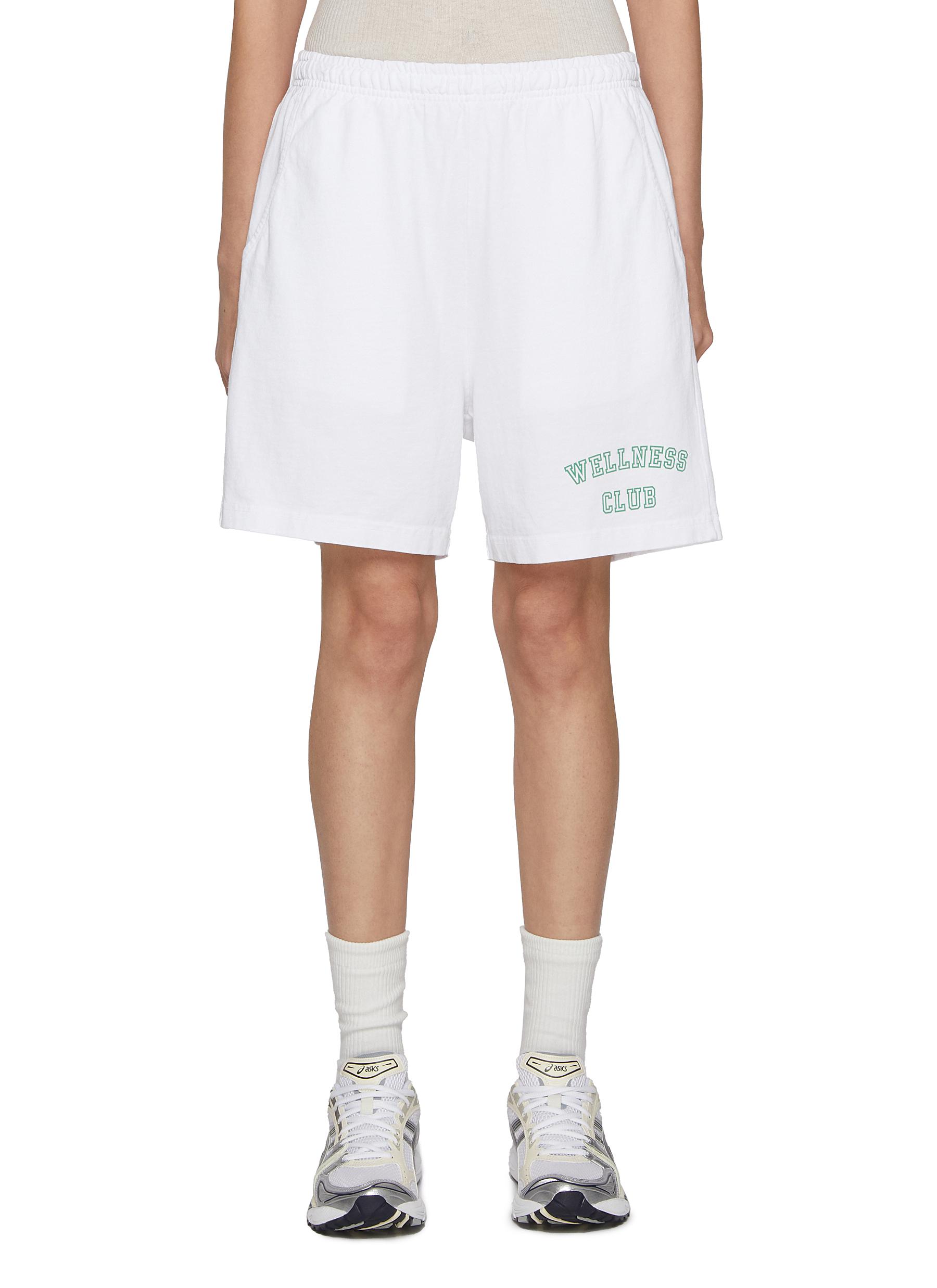 SPORTY & RICH | Wellness Club Flocked Cotton Gym Shorts