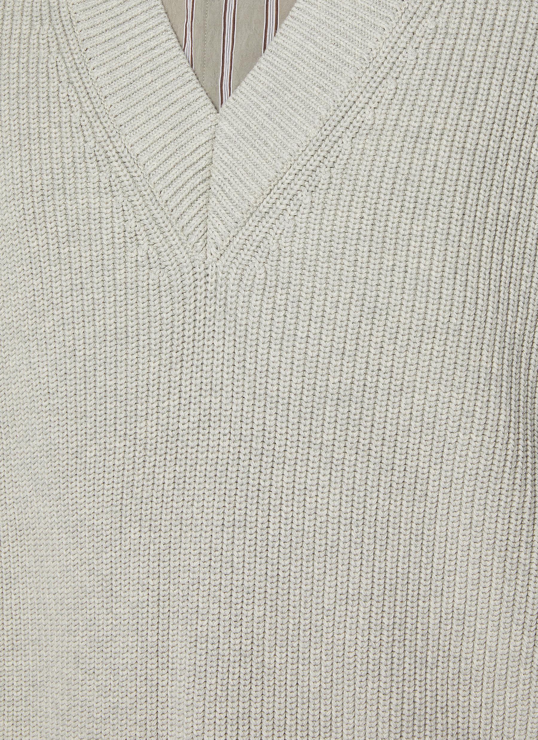 Cap Sleeves Ribbed Heavy Cotton Knitted Vest - Thumbnail 4