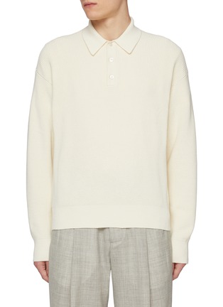 Main View - Click To Enlarge - STUDIO NICHOLSON - Naval Ribbed Cotton Polo Shirt