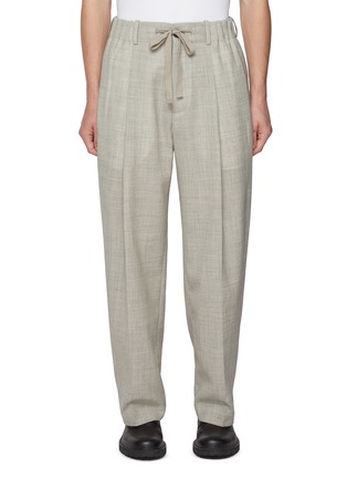 Main View - Click To Enlarge - STUDIO NICHOLSON - Drawstring Half Elasticated Tropical Wool Pants