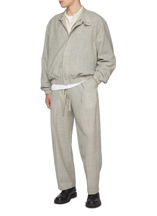 Figure View - Click To Enlarge - STUDIO NICHOLSON - Drawstring Half Elasticated Tropical Wool Pants