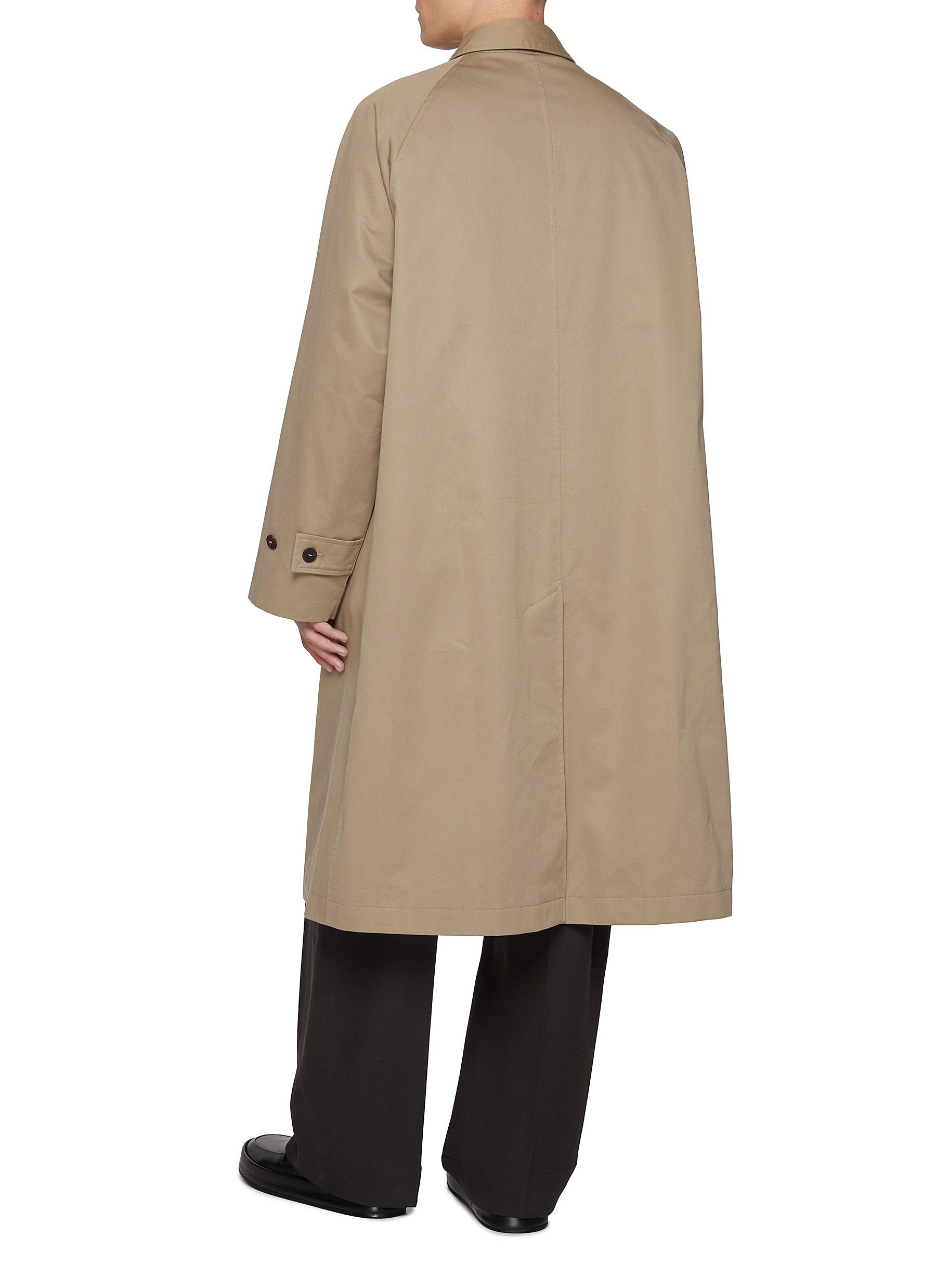 Hidden Placket Cotton Blend Car Coat - Thumbnail 3
