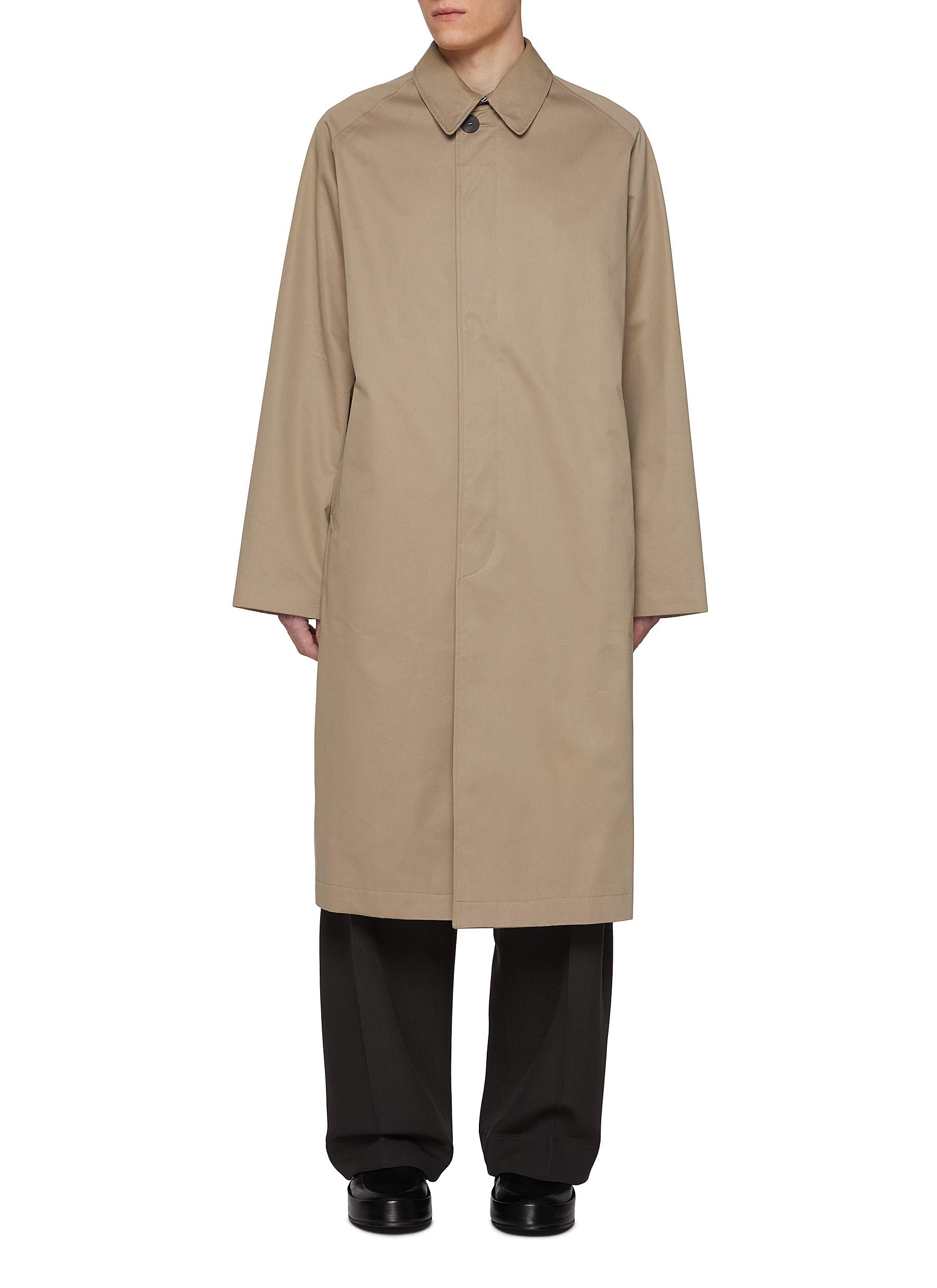 Hidden Placket Cotton Blend Car Coat