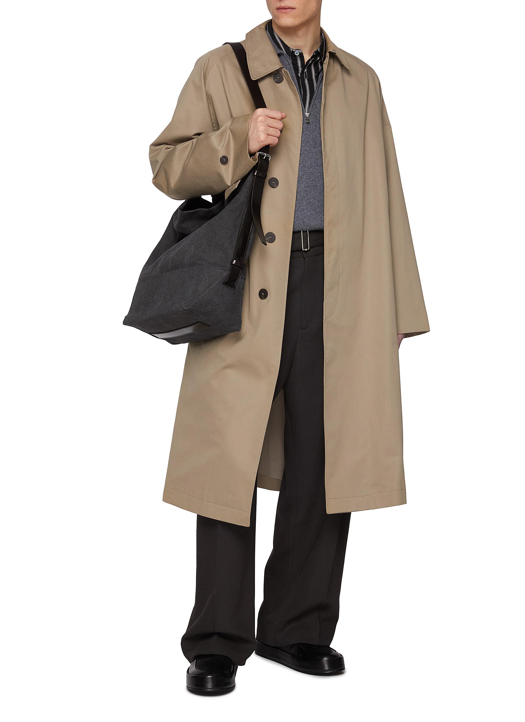 Hidden Placket Cotton Blend Car Coat - Thumbnail 2