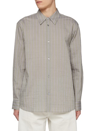 Main View - Click To Enlarge - STUDIO NICHOLSON - Boxy Point Collar Striped Shirt