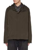 STUDIO NICHOLSON | Hidden Placket Hooded Stand Collar Shell STUDIO NICHOLSON | Hidden Placket Hooded Stand Collar Shell
