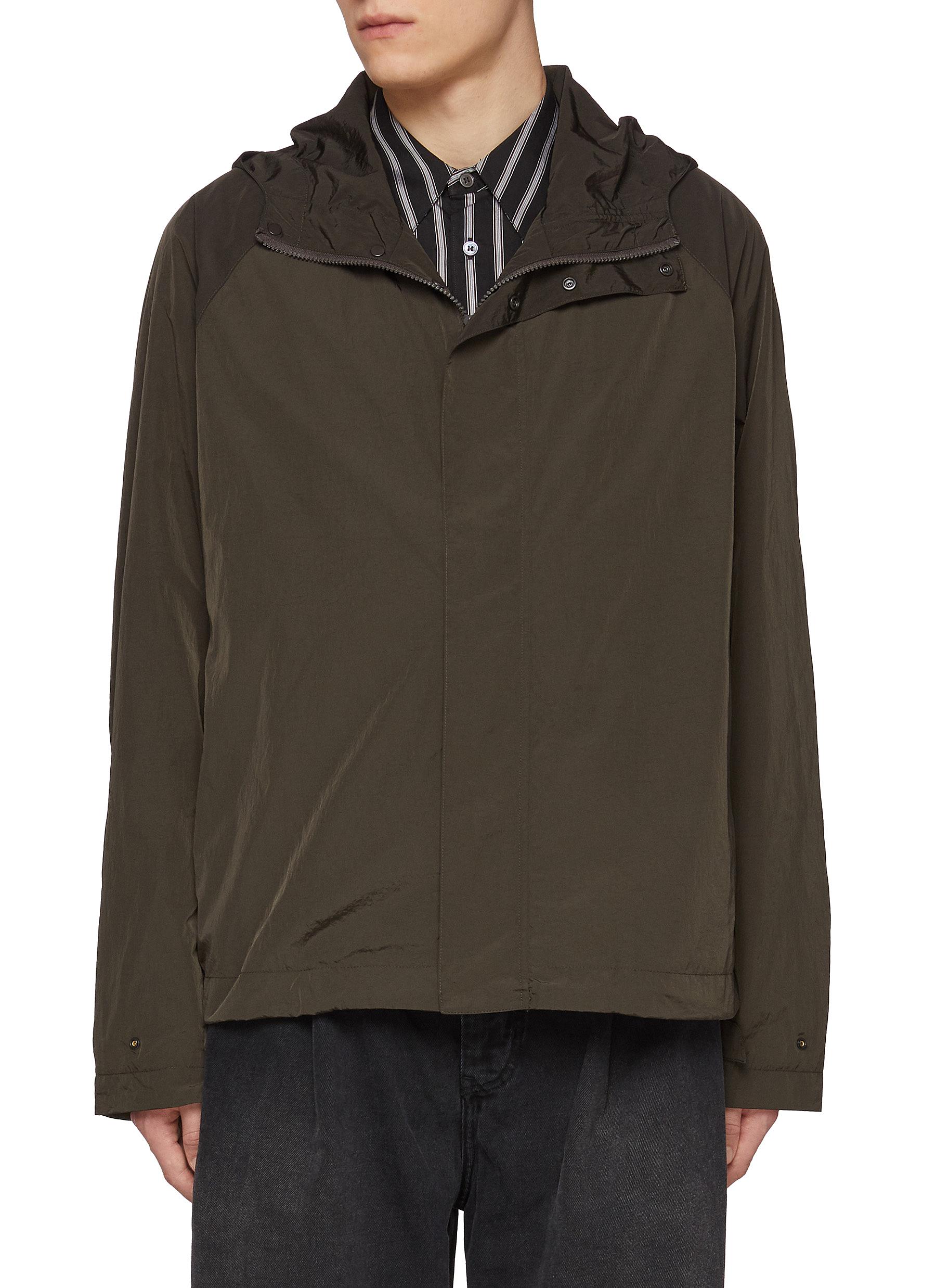 STUDIO NICHOLSON | Hidden Placket Hooded Stand Collar Shell