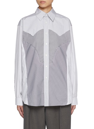 Main View - Click To Enlarge - MAISON MARGIELA - Striped Yoke Cotton Shirt