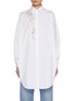 Main View - Click To Enlarge - ERMANNO SCERVINO - Cut-Out Embroidery Cotton Poplin Shirt