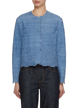 Main View - Click To Enlarge - ERMANNO SCERVINO - Collarless Floral Quilted Cotton Jacket