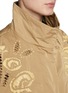 Detail View - Click To Enlarge - ERMANNO SCERVINO - 3/4 Bell Sleeve Raffia Embroidery Parka Coat