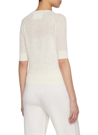 Back View - Click To Enlarge - ERMANNO SCERVINO - Lace Insert Fitted Cotton Blend Top