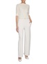 Figure View - Click To Enlarge - ERMANNO SCERVINO - Lace Insert Fitted Cotton Blend Top